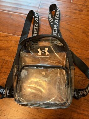 Under Armour Clear Mini Backpack with Black Trim and Branded Straps